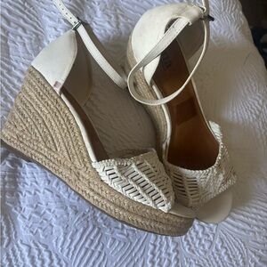 Women's Cream Wedge Sandals